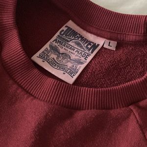 Jungmaven Alpine Raglan Hemp & Cotton Sweater in Women’s M (labeled L) in Cherry